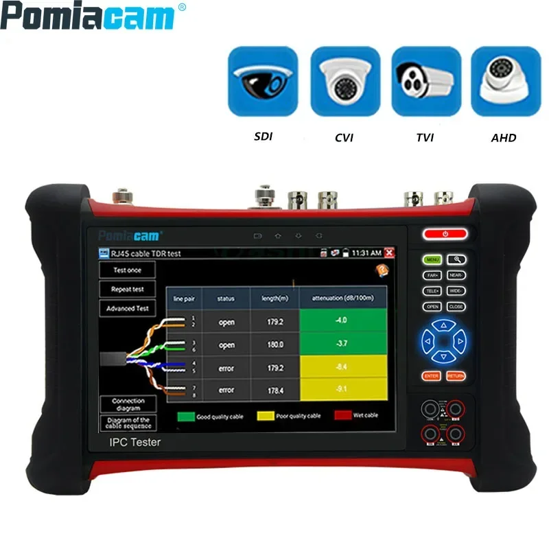 X7 MOVTADHS H.265 4K 8MP Camera tester 6 in 1 TVI CVI AHD SDI CVBS IP Camera Tester CCTV tester Monitor with Cable tracer
X7 MOVTADHS H.265 4K 8MP Camera tester 6 in 1 TVI CVI AHD SDI CVBS IP Camera Tester CCTV tester Monitor with Cable tracer
