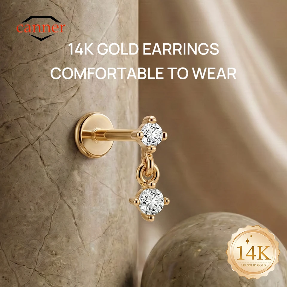 CANNER 1PC 14K Solid Gold Hypoallergenic Classic CZ G23 Titanium Piercing Flat Back Cartilage Earrings For Women Ear Bone Gift
CANNER 1PC 14K Solid Gold Hypoallergenic Classic CZ G23 Titanium Piercing Flat Back Cartilage Earrings For Women Ear Bone Gift