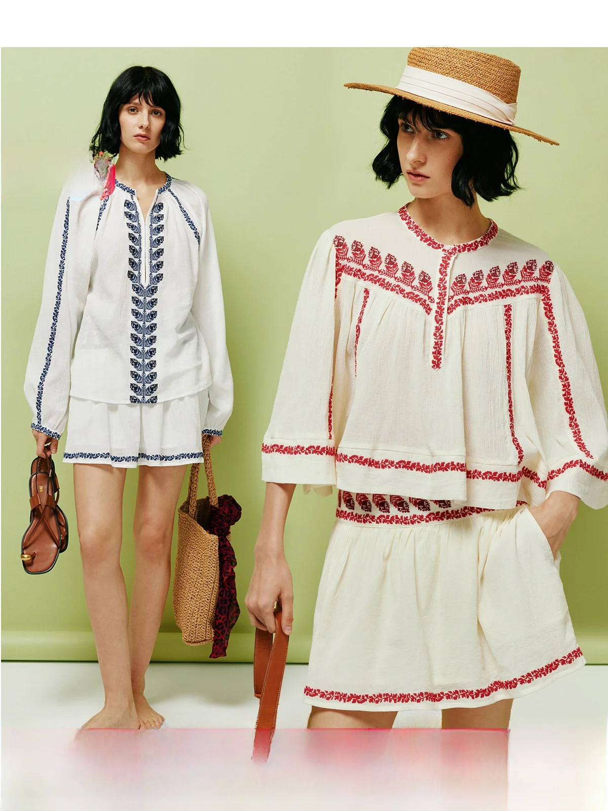 Embroidered Cross Stitch Set Women's Three-Piece Suit Breathable Cotton Long Sleeve Shirt High Waist Skirt Spring Fashion
Embroidered Cross Stitch Set Women's Three-Piece Suit Breathable Cotton Long Sleeve Shirt High Waist Skirt Spring Fashion