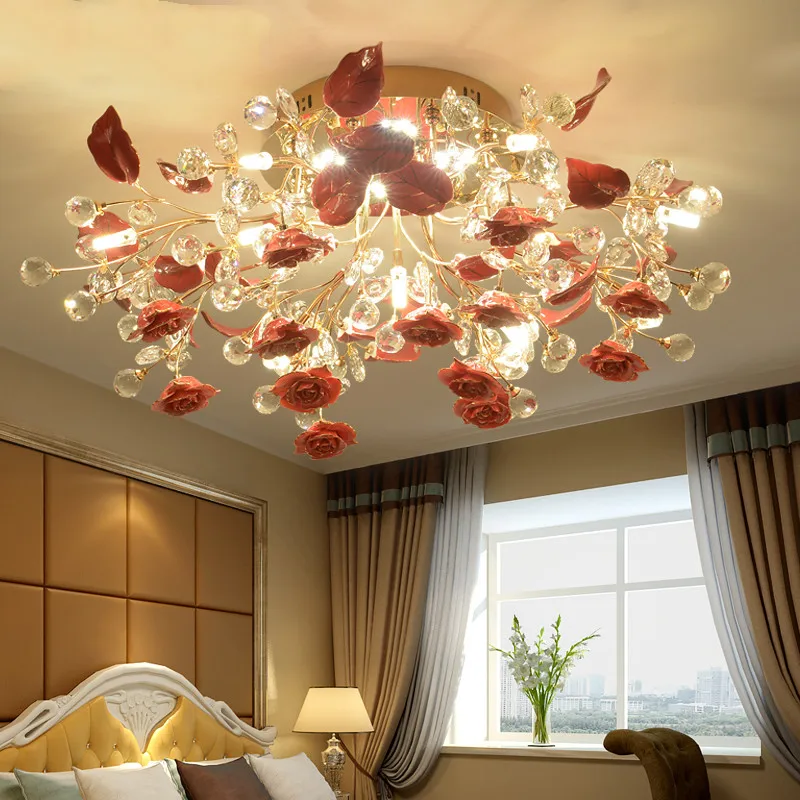 European crystal ceiling lamp luxury modern simple ceramic ceiling lamp bedroom dining room creative flower lamp
European crystal ceiling lamp luxury modern simple ceramic ceiling lamp bedroom dining room creative flower lamp