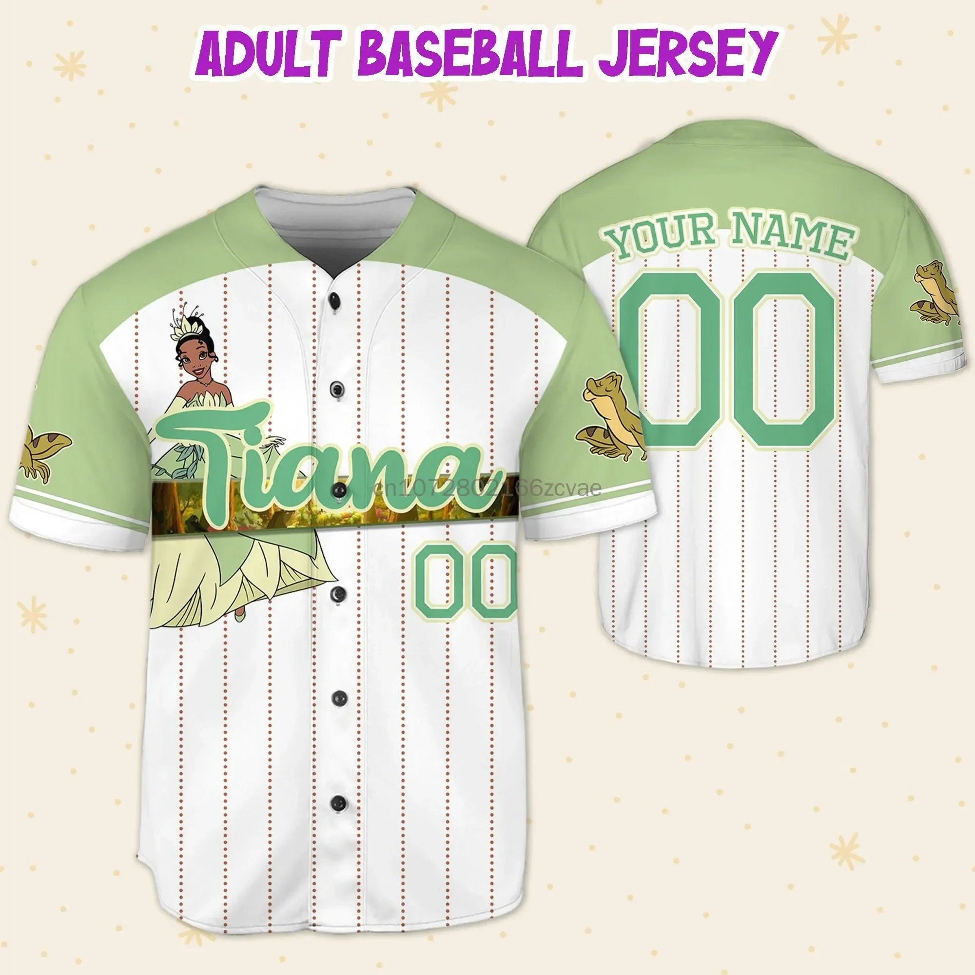 Disney Princess Tiana Baseball Jersey Men's Women's Kids Short Sleeve Button Jersey Disney Baseball Jersey Casual Sports Shirt
Disney Princess Tiana Baseball Jersey Men's Women's Kids Short Sleeve Button Jersey Disney Baseball Jersey Casual Sports Shirt