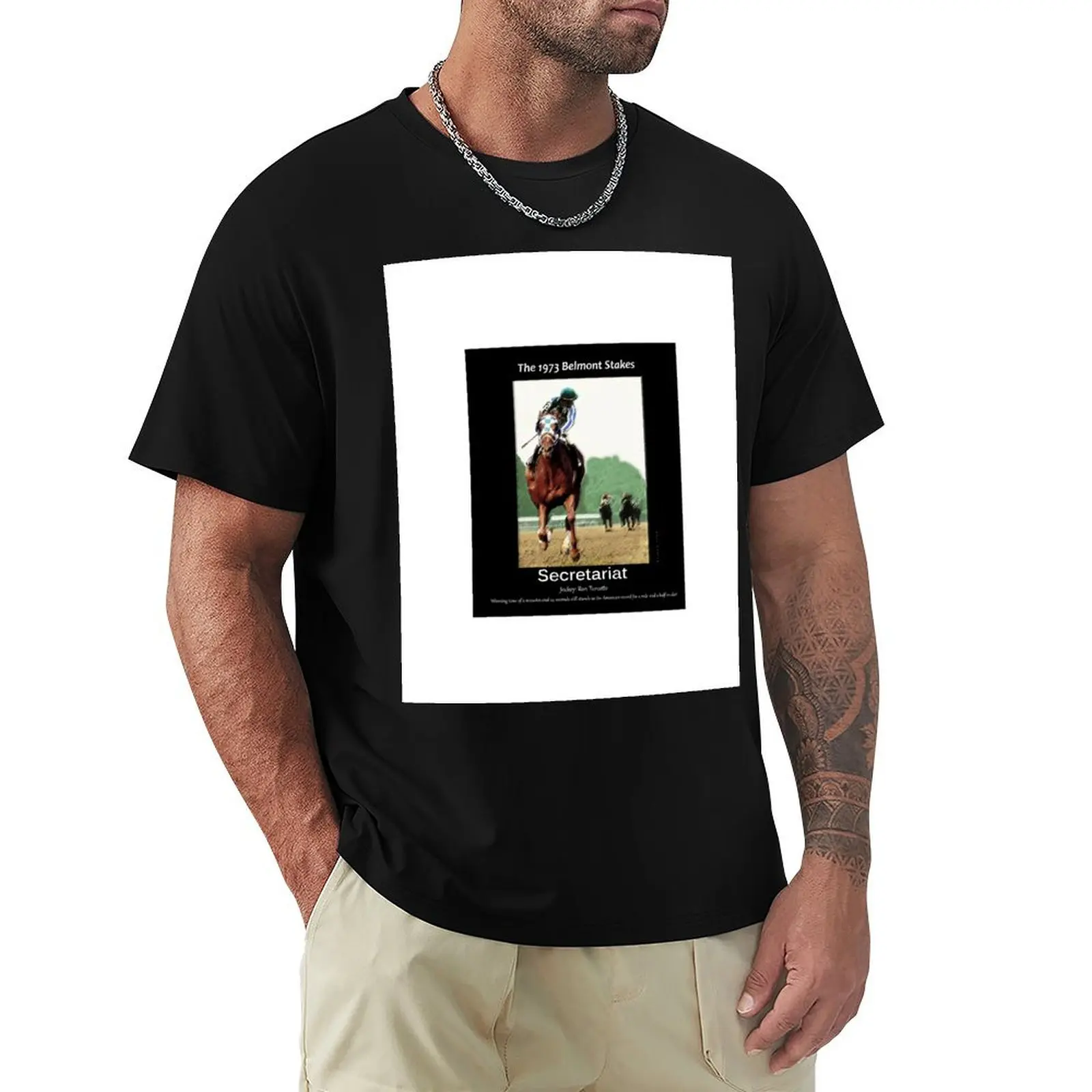 Secretariat Winning the 1973 Belmont Stakes T-Shirt Casual Fashion Short Sleeve Cotton T-Shirt
Secretariat Winning the 1973 Belmont Stakes T-Shirt Casual Fashion Short Sleeve Cotton T-Shirt