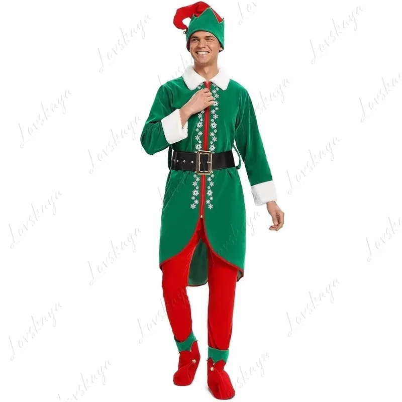 Мужской рождественский костюм эльфа, роскошный комплект Санта-Клауса, одежда для взрослых, праздничный костюм на Хэллоуин, ролевой комплект
Мужской рождественский костюм эльфа, роскошный комплект Санта-Клауса, одежда для взрослых, праздничный костюм на Хэллоуин, ролевой комплект
