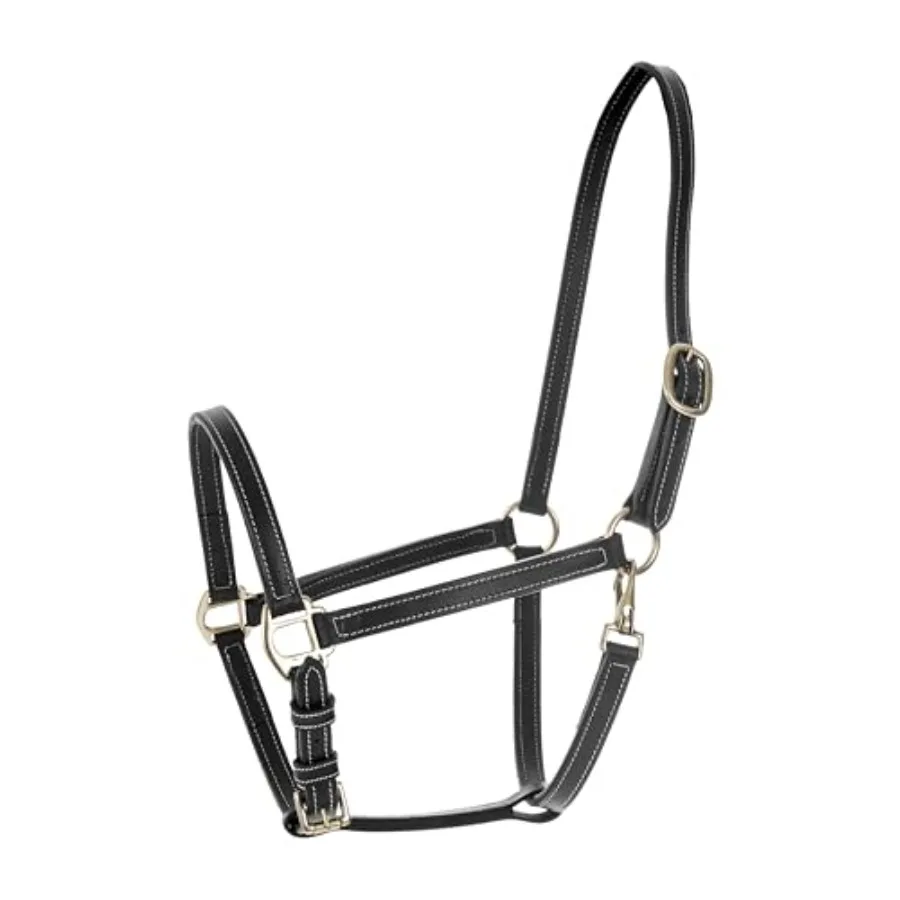 Fremont Soft Leather Horse Halter for Everyday Use Genuine Leather Black Fully Adjustable with Brass Hardware Contrast Stitchin
Fremont Soft Leather Horse Halter for Everyday Use Genuine Leather Black Fully Adjustable with Brass Hardware Contrast Stitchin