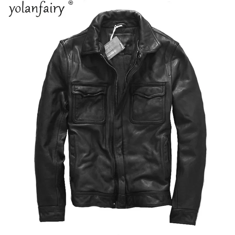 YOLANFAIRY куртка из 100% натуральной коровьей кожи, мужская одежда, высококачественные пальто из воловьей кожи, облегающая винтажная мотоциклетная куртка, мужская KJ6729
YOLANFAIRY куртка из 100% натуральной коровьей кожи, мужская одежда, высококачественные пальто из воловьей кожи, облегающая винтажная мотоциклетная куртка, мужская KJ6729