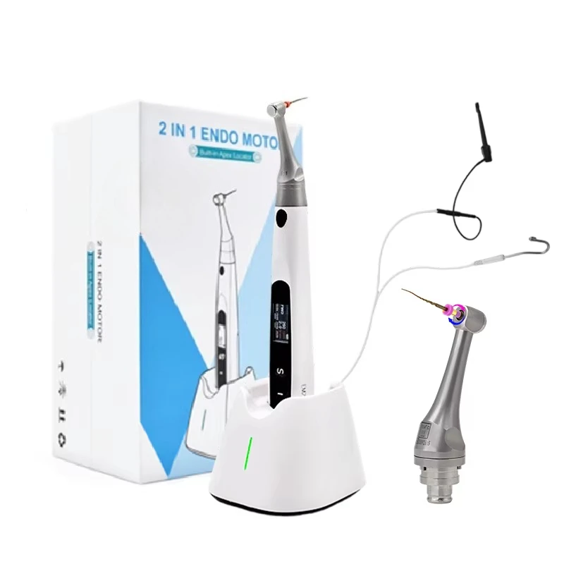 2 in 1 LED Endo Motor with Apex Locator, 6:1 Contra Angle Wireless Endodontic Motor 1000rpm Brushless Motor for Dentl Treatment
2 in 1 LED Endo Motor with Apex Locator, 6:1 Contra Angle Wireless Endodontic Motor 1000rpm Brushless Motor for Dentl Treatment