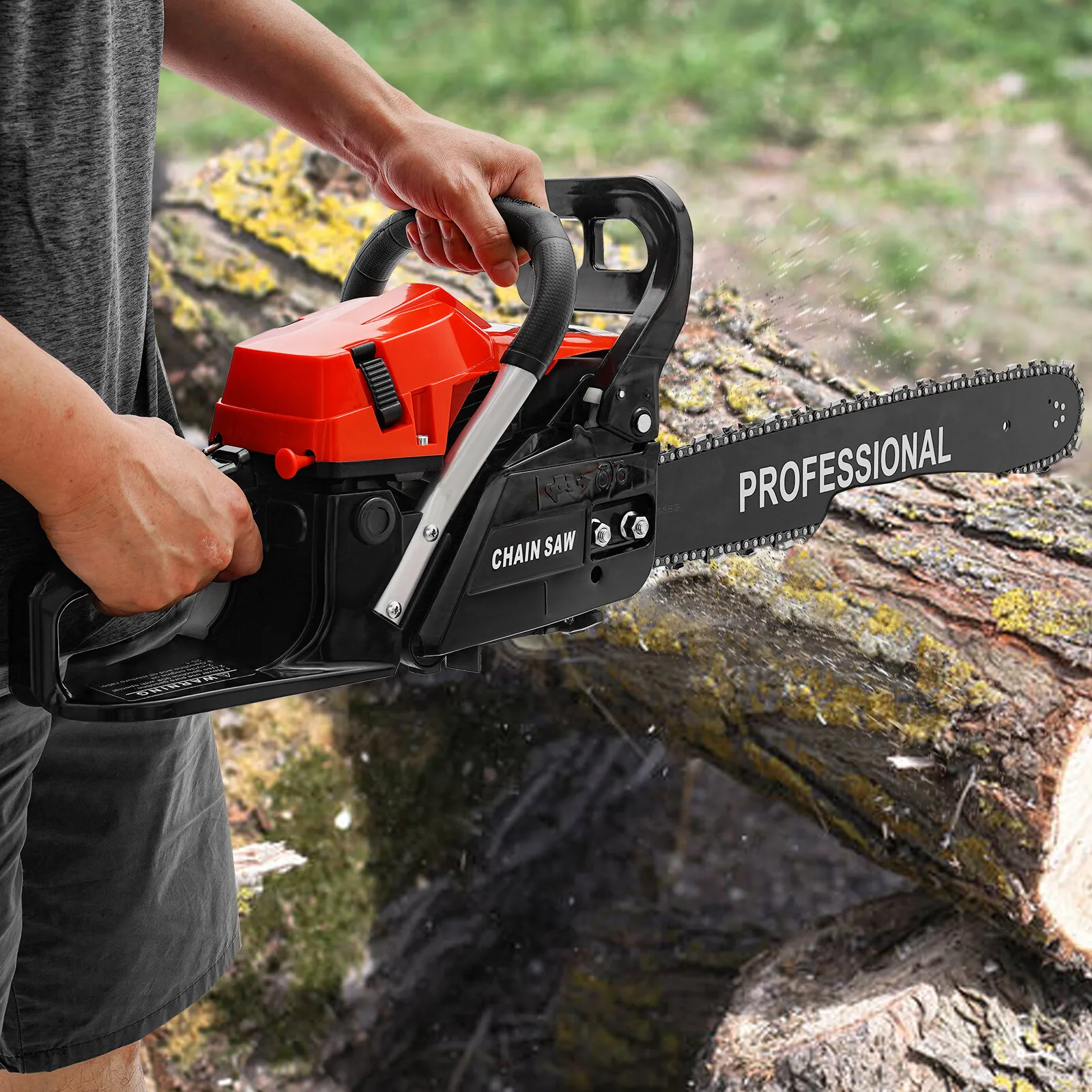 2.6kw 2-Stroke 58cc Gasoline Chainsaw 20'' Bar Power Engine Wood Cutting Gas Chain Saw Air-cooled 10500rpm
2.6kw 2-Stroke 58cc Gasoline Chainsaw 20'' Bar Power Engine Wood Cutting Gas Chain Saw Air-cooled 10500rpm