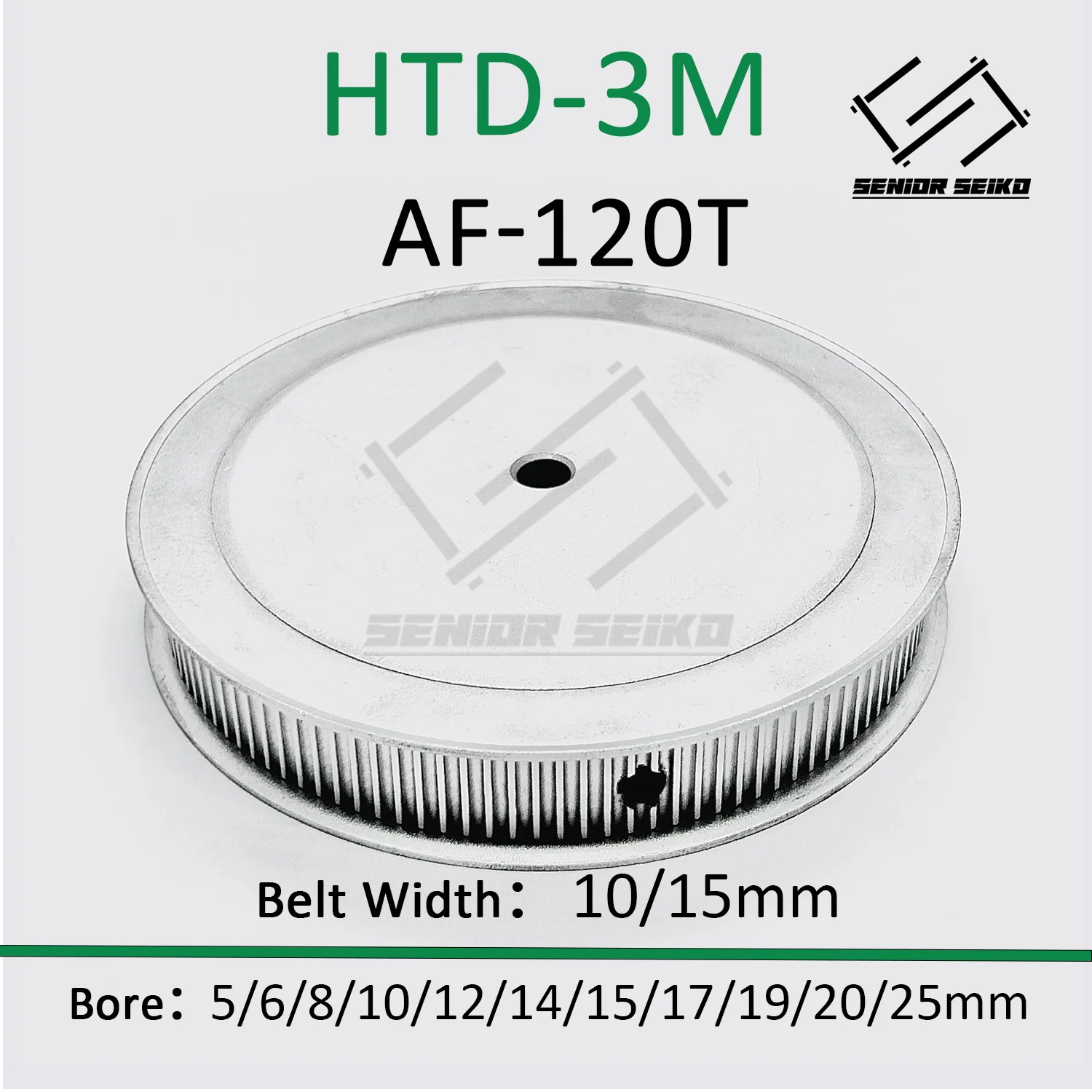 HTD3M 120T Timing Pulley 3M 120teeth Belt Width 10/15mm Bore5/6/8/10/14/15/17/19/20/25mm Synchronous Wheel Pitch 3mm Belt Pulley
HTD3M 120T Timing Pulley 3M 120teeth Belt Width 10/15mm Bore5/6/8/10/14/15/17/19/20/25mm Synchronous Wheel Pitch 3mm Belt Pulley