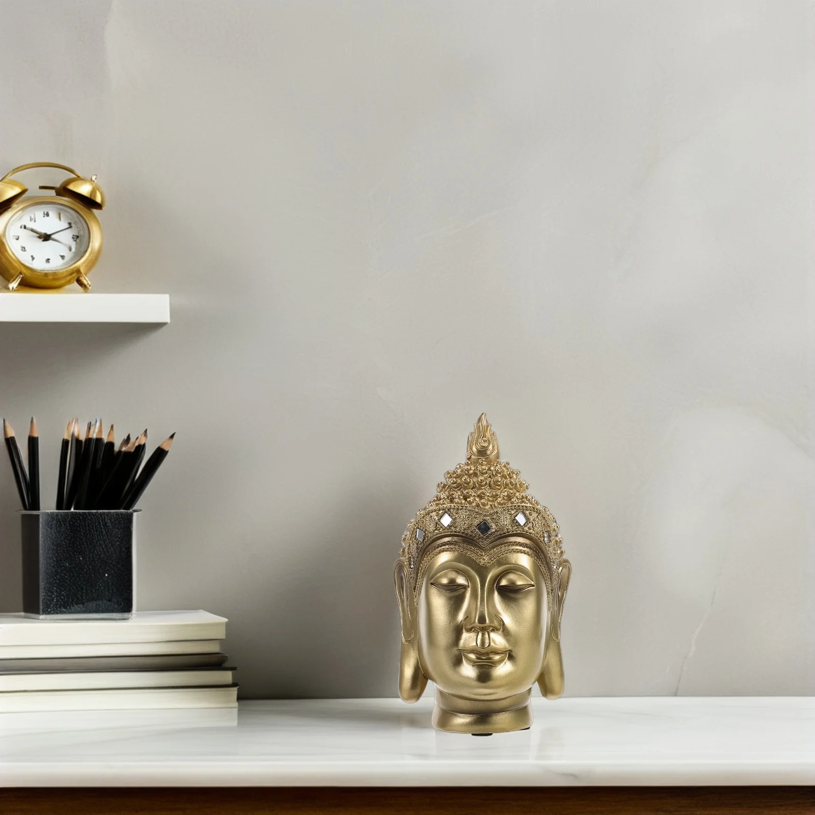 Vintage Resin Buddha Head Sculpture Exquisite Desktop Decoration for Home Office Shelf Buddha Ornament Resin Craft Statue
Vintage Resin Buddha Head Sculpture Exquisite Desktop Decoration for Home Office Shelf Buddha Ornament Resin Craft Statue