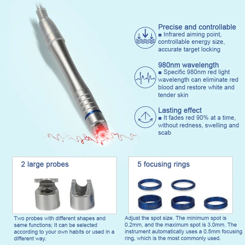 30W 980 Diode Laser Blood Vessels Removal Nail Fungus 980nm Diode Laser Vascular Removal Machine Remove Spider Veins
30W 980 Diode Laser Blood Vessels Removal Nail Fungus 980nm Diode Laser Vascular Removal Machine Remove Spider Veins