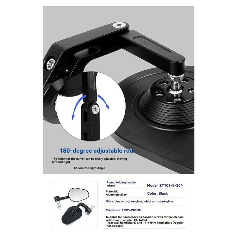 Superior-Motorcycle Universal Rearview Mirror Foldable Adjusable Anti-Dazzle Mirror For 13Mm-14Mm Or 17Mm-19Mm Handlebar Glass
Superior-Motorcycle Universal Rearview Mirror Foldable Adjusable Anti-Dazzle Mirror For 13Mm-14Mm Or 17Mm-19Mm Handlebar Glass