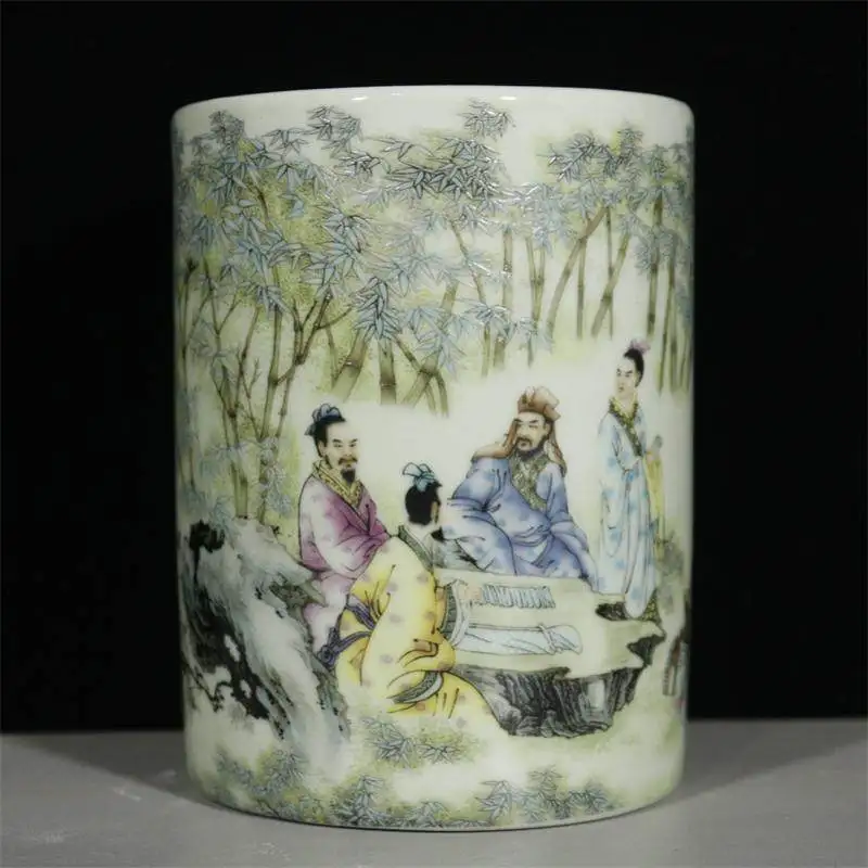 Chinese antique porcelain colored The Seven Sages of the Bamboo Grove pen holder brush pot desktop collection ornaments
Chinese antique porcelain colored The Seven Sages of the Bamboo Grove pen holder brush pot desktop collection ornaments