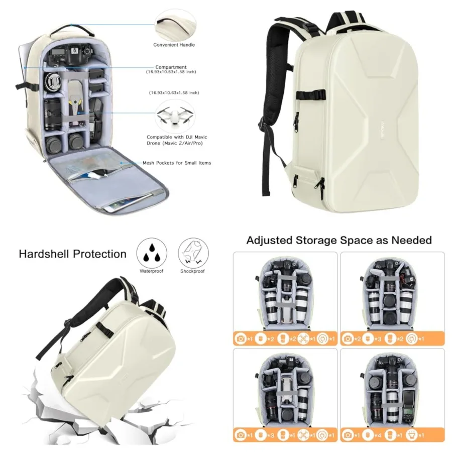 Camera Backpack, DSLR/SLR/Mirrorless Photography Camera Bag 15-16 inch Waterproof Hardshell Case with Tripod HolderandLaptop Co
Camera Backpack, DSLR/SLR/Mirrorless Photography Camera Bag 15-16 inch Waterproof Hardshell Case with Tripod HolderandLaptop Co