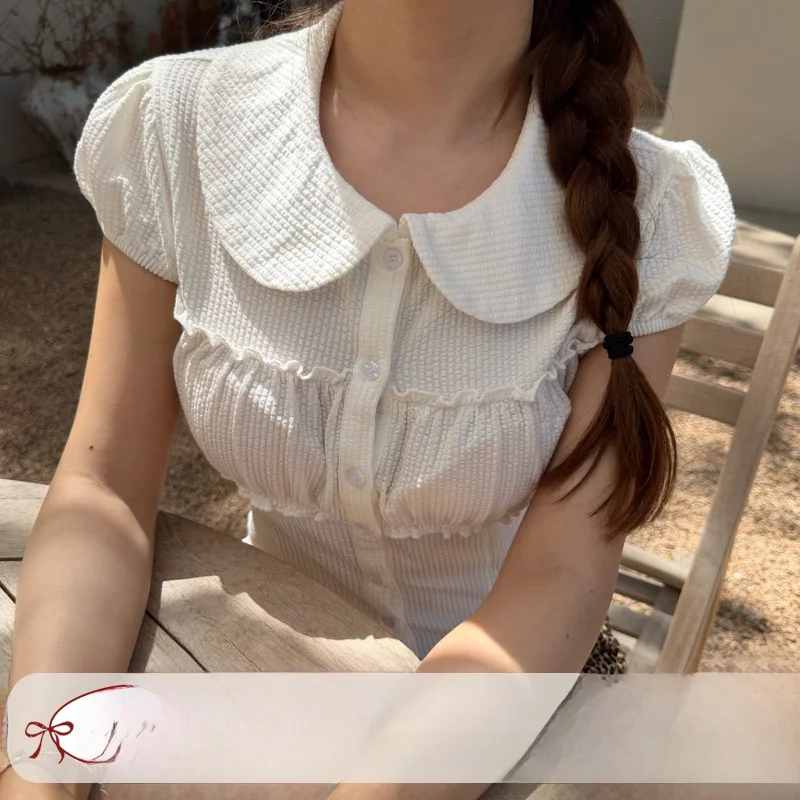 Go Girl Go Sweet Doll Collar White Short Sleeve Slim Fit Bubble Sleeve Shirt Women Summer Fashion French Style Pure Color But...
Go Girl Go Sweet Doll Collar White Short Sleeve Slim Fit Bubble Sleeve Shirt Women Summer Fashion French Style Pure Color But...