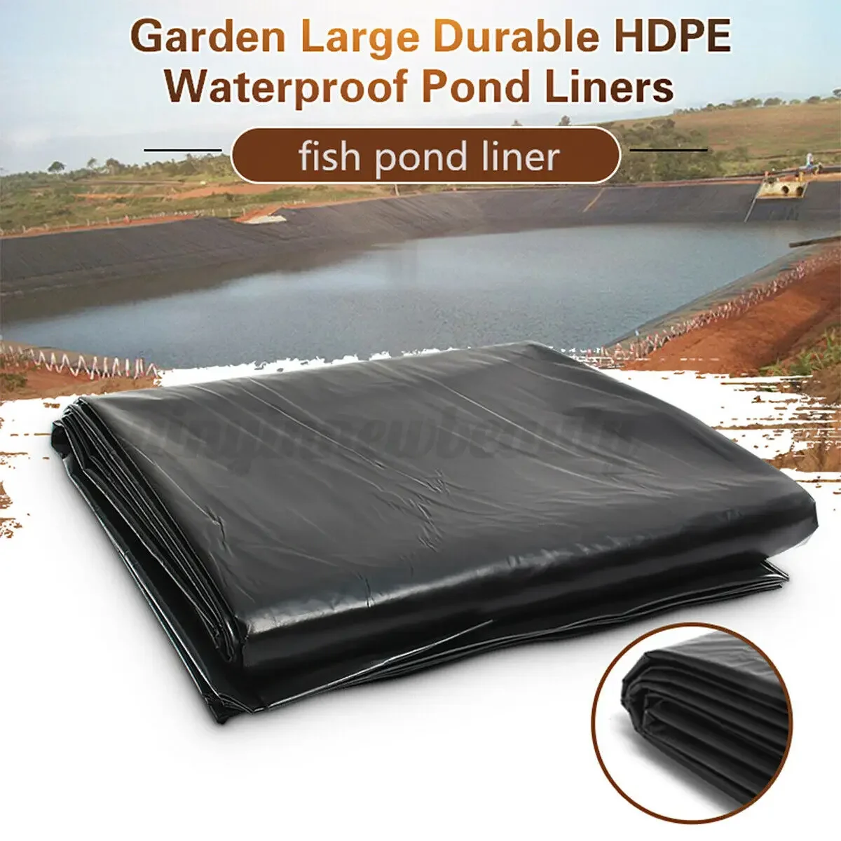 0.12mm HDPE Fish Pond Liner Garden Pond Landscaping Pool Reinforced Thick Heavy Duty Waterproof Membrane Pond Liner
0.12mm HDPE Fish Pond Liner Garden Pond Landscaping Pool Reinforced Thick Heavy Duty Waterproof Membrane Pond Liner