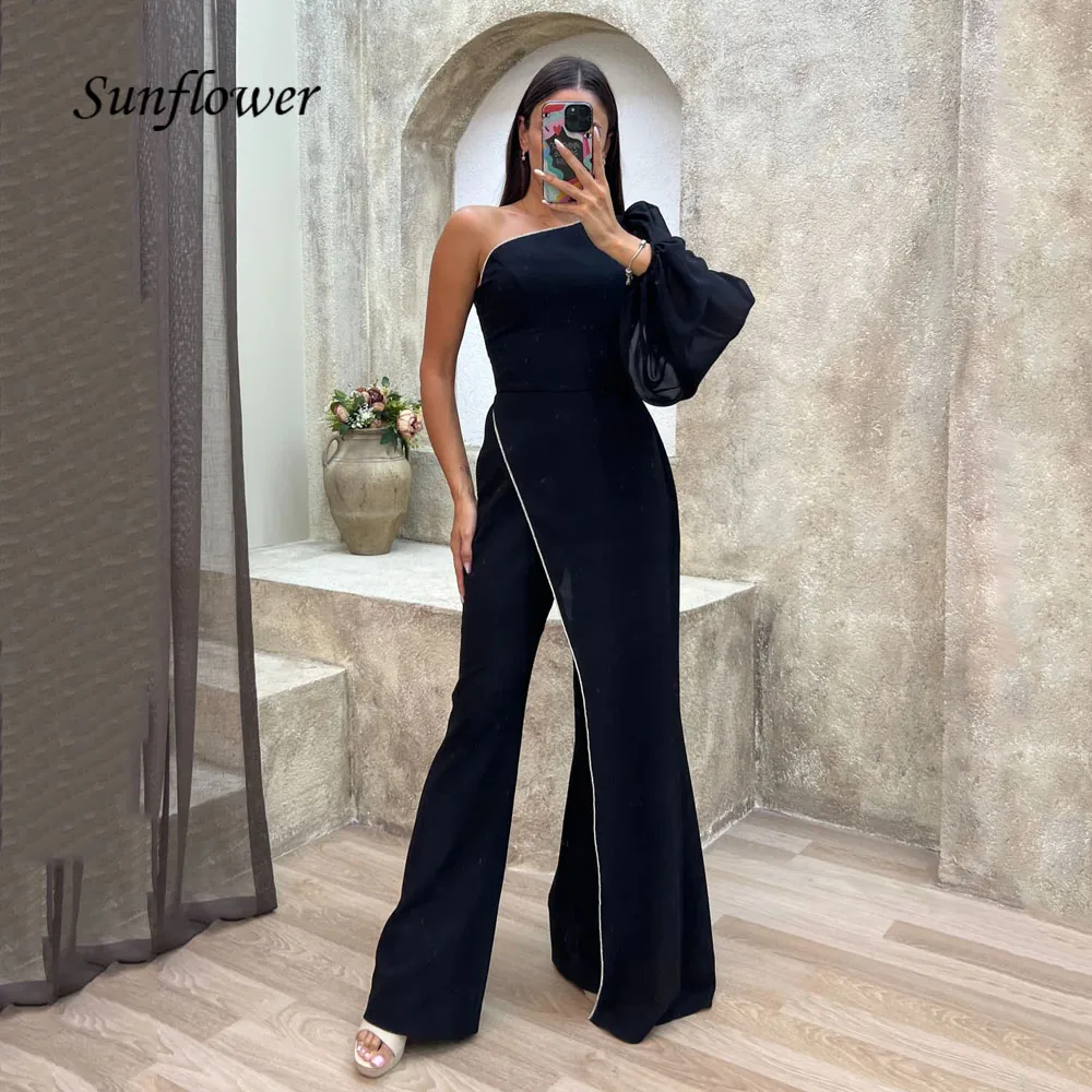 Sunflower Black One-Shoulder Straight Evening Gowns Backless Long Sleeve Party Prom Dress Floor Length Formal vestidos de noche
Sunflower Black One-Shoulder Straight Evening Gowns Backless Long Sleeve Party Prom Dress Floor Length Formal vestidos de noche
