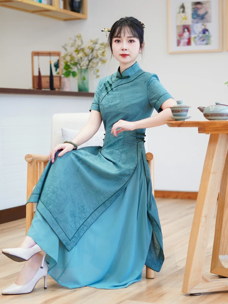 Comfortable Fitting Dress Women's Style Retro Vintage National Trend Summer New Arrival Qipao Gown by Lucky Wind
Comfortable Fitting Dress Women's Style Retro Vintage National Trend Summer New Arrival Qipao Gown by Lucky Wind