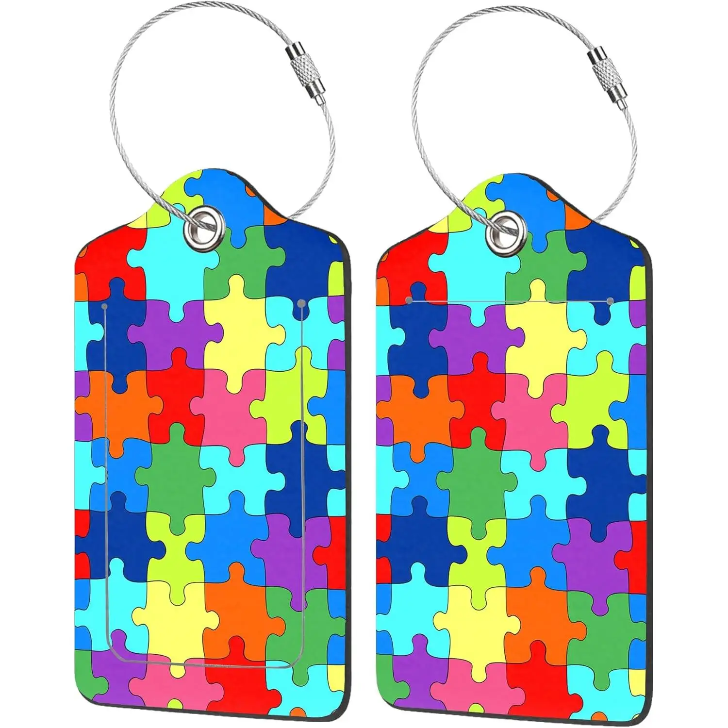 2-упаковка багажных бирок для чемоданов, фоновая багажная бирка-головоломка, идентификационная этикетка из искусственной кожи, багажные бирки с петлей из нержавеющей стали
2-упаковка багажных бирок для чемоданов, фоновая багажная бирка-головоломка, идентификационная этикетка из искусственной кожи, багажные бирки с петлей из нержавеющей стали