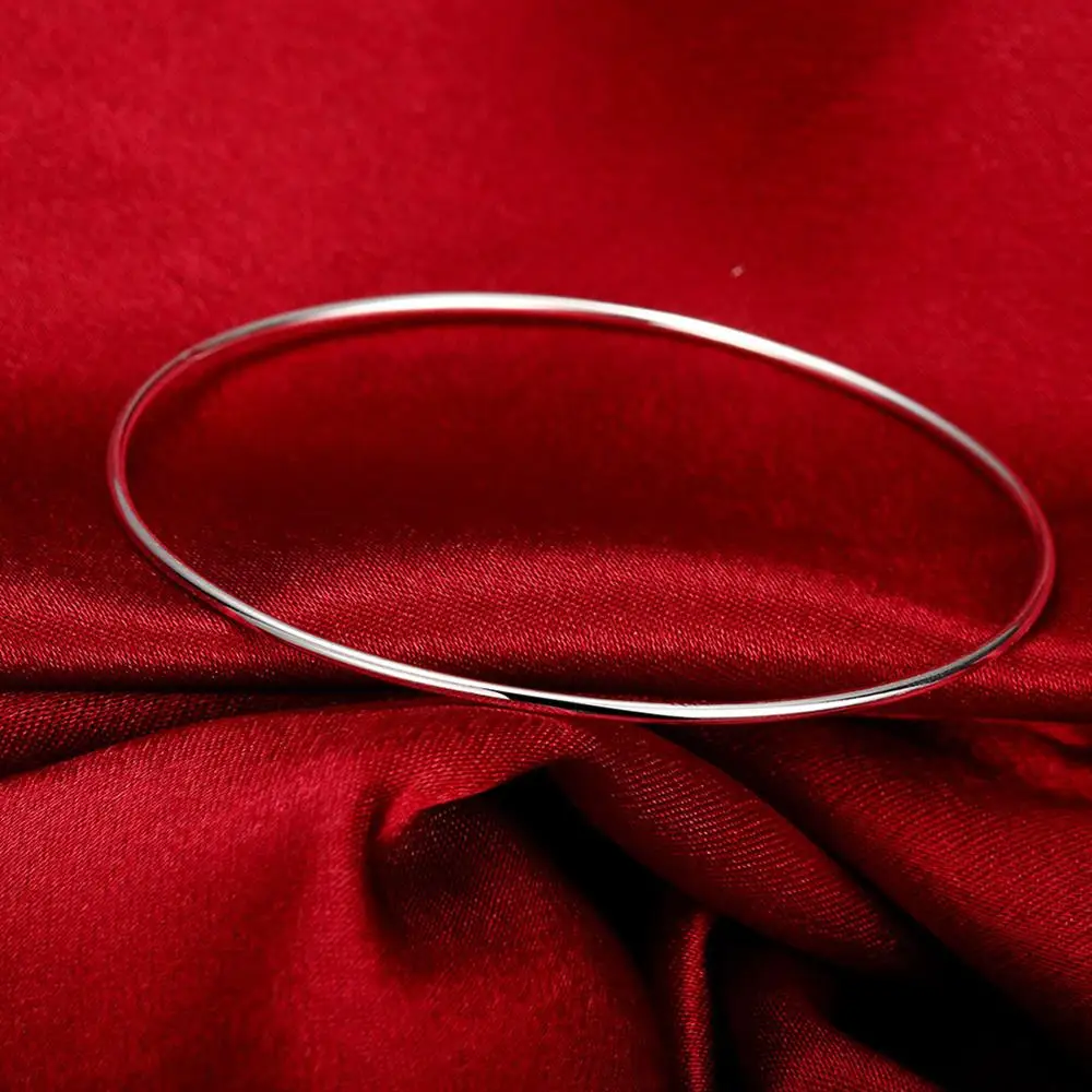 Women 925 Sterling Silver Fine Simple Circle Bangle Bracelet Fashion Party Popular Brands Jewelry Girl Student Christmas Gifts
Women 925 Sterling Silver Fine Simple Circle Bangle Bracelet Fashion Party Popular Brands Jewelry Girl Student Christmas Gifts