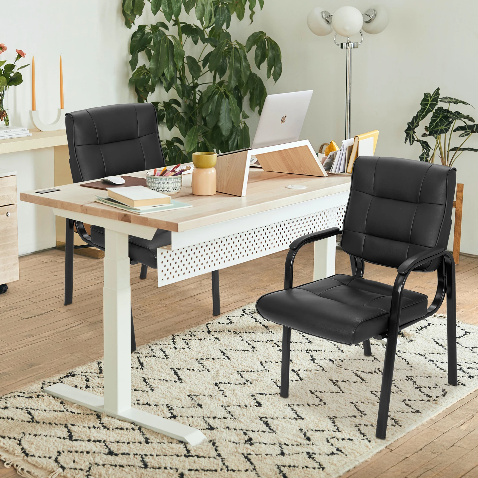 1/2/3/4 PCS Leather Guest Chair Office Executive Reception Chair w/Metal Frame
1/2/3/4 PCS Leather Guest Chair Office Executive Reception Chair w/Metal Frame