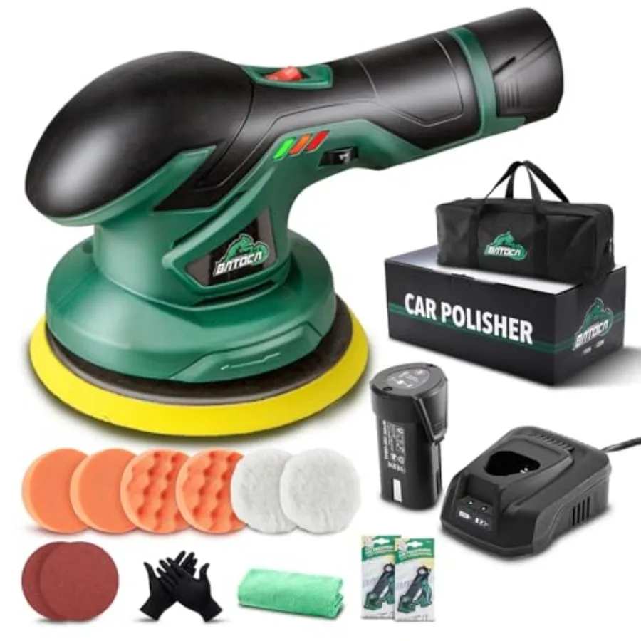 - Cordless Car Buffer Polisher - 1pcs 2.0Ah 12V Lithium-ion Rechargeable Battery Powered Brushless Polisher with 6 Variable Spe
- Cordless Car Buffer Polisher - 1pcs 2.0Ah 12V Lithium-ion Rechargeable Battery Powered Brushless Polisher with 6 Variable Spe
