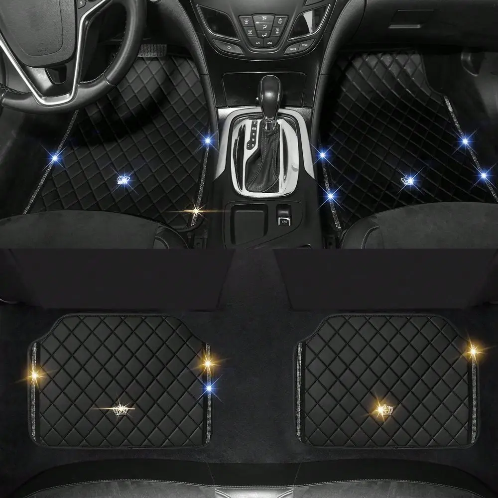 Car Floor Mats, PVC Leather AntiSlip Automative Floor Mats With Shining Diamond Rhinestone Crown, Sparkly Glitter Crystal Carpet
Car Floor Mats, PVC Leather AntiSlip Automative Floor Mats With Shining Diamond Rhinestone Crown, Sparkly Glitter Crystal Carpet