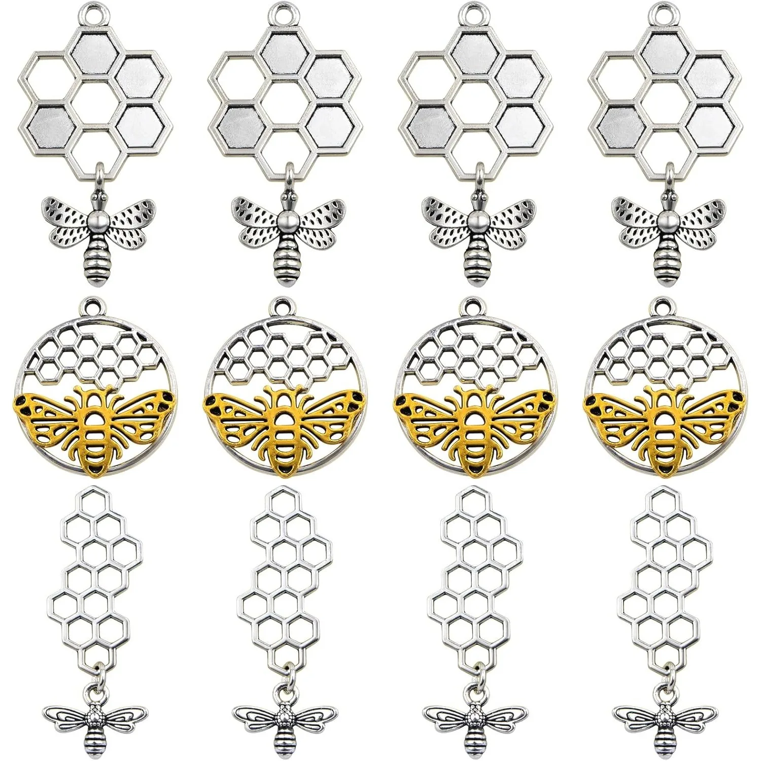 18pcs 3D Honey Comb Bee Charms Honeybee Honeycomb Pendants Hollow Flying Animal Dangle Charm for DIY Bracelet Necklace Jewelry
18pcs 3D Honey Comb Bee Charms Honeybee Honeycomb Pendants Hollow Flying Animal Dangle Charm for DIY Bracelet Necklace Jewelry