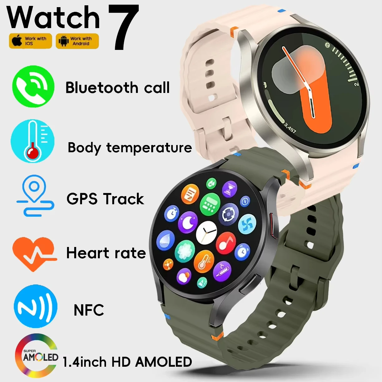 Watch 7 Classic Smartwatch Men Women AMOLED HD Screen Voice Assistant Bluetooth Call NFC Smart Watch For Android iOS 2025 New
Watch 7 Classic Smartwatch Men Women AMOLED HD Screen Voice Assistant Bluetooth Call NFC Smart Watch For Android iOS 2025 New