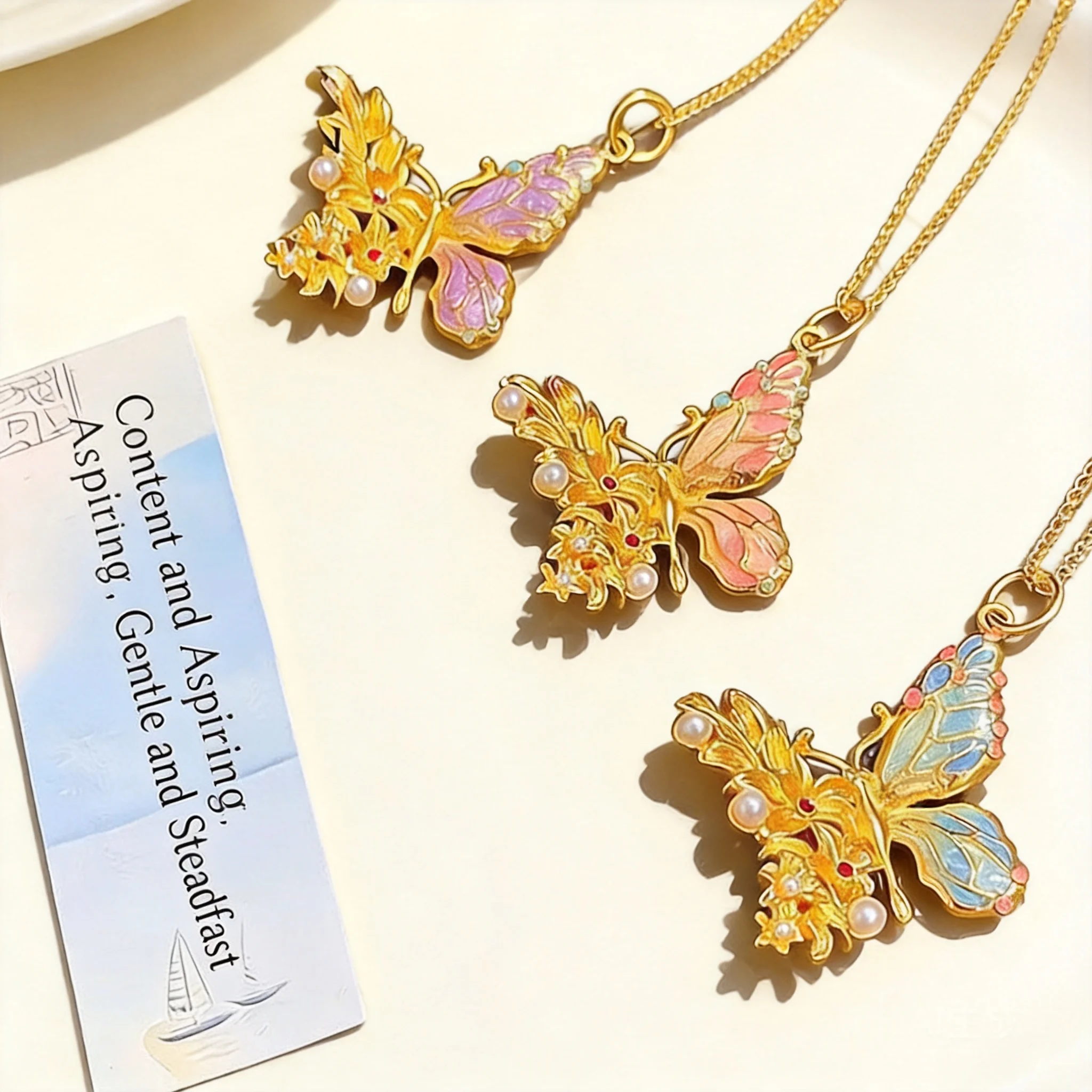 Real Gold Plated Long-lasting Color Retention Enamel Butterfly Pendant Necklace For Women Daily Wear Party Gift Delicate Jewelry
Real Gold Plated Long-lasting Color Retention Enamel Butterfly Pendant Necklace For Women Daily Wear Party Gift Delicate Jewelry