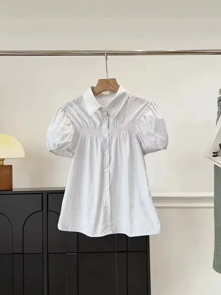 Dave&Di Spring/summer New Women's Fashion Short Sleeve Collar Elastic Poplin Plaid Shirt Woman Clothes Shirts
Dave&Di Spring/summer New Women's Fashion Short Sleeve Collar Elastic Poplin Plaid Shirt Woman Clothes Shirts