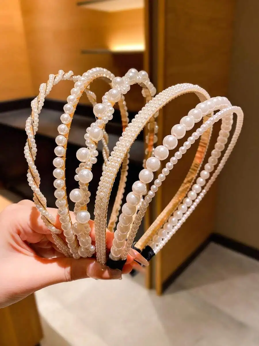 5-Piece Chic Synthetic Pearl Hairbands For Girls And Women
5-Piece Chic Synthetic Pearl Hairbands For Girls And Women