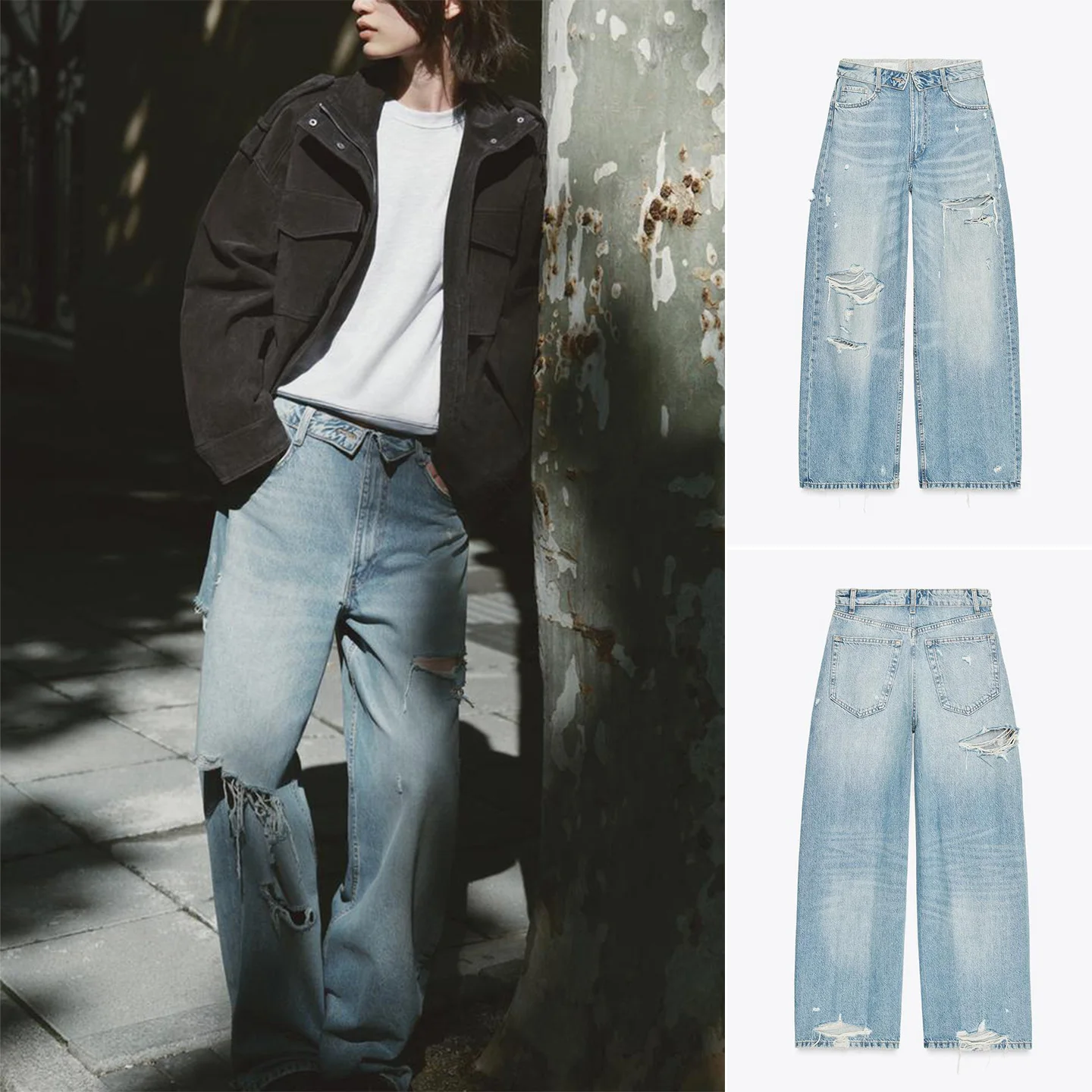 Новые осенние женские повседневные потертые джинсы со средней талией, с манжетами и отверстиями, свободный крой, джинсы из полиэфирной ткани с талией
Новые осенние женские повседневные потертые джинсы со средней талией, с манжетами и отверстиями, свободный крой, джинсы из полиэфирной ткани с талией