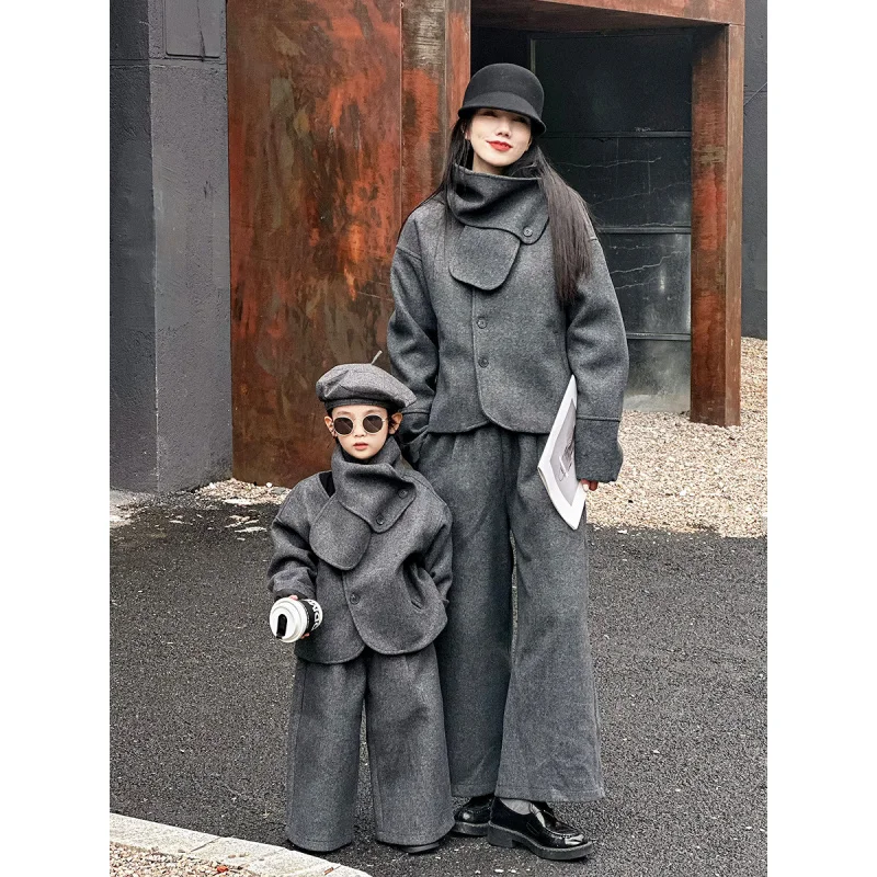 Parent-Child2024Winter Parent-Child Children's Korean-Style Cashmere-like Woolen Scarf Wide-Leg Pants Three-Piece Set
Parent-Child2024Winter Parent-Child Children's Korean-Style Cashmere-like Woolen Scarf Wide-Leg Pants Three-Piece Set