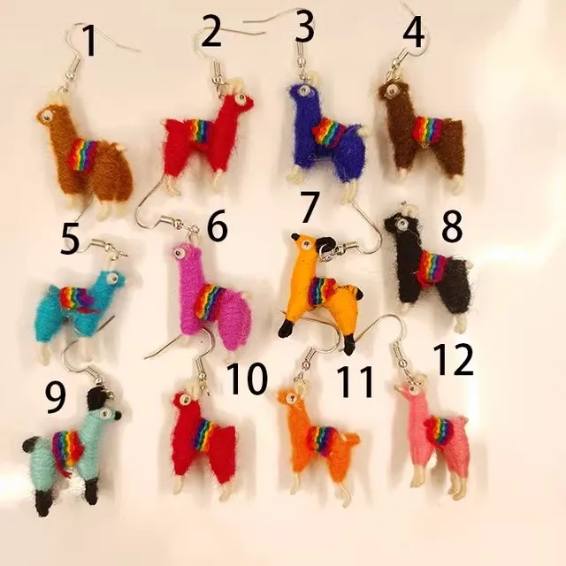 Handmade Style Imitation Yarn Knitted Multi-color Alpaca Earrings UNISEX Fun and Cute April Fool's Day Party Jewelry Earrings
Handmade Style Imitation Yarn Knitted Multi-color Alpaca Earrings UNISEX Fun and Cute April Fool's Day Party Jewelry Earrings
