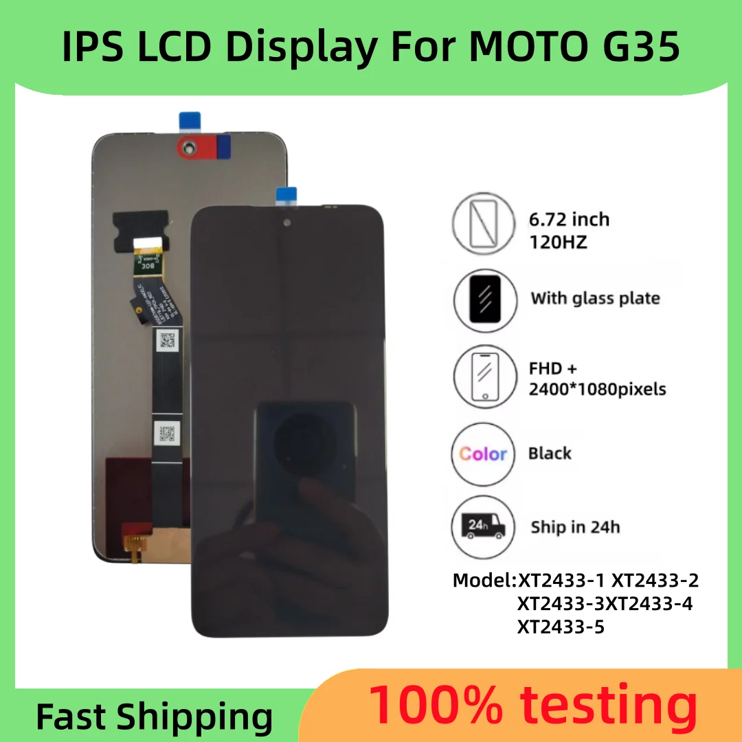 New IPS LCD display For Moto G35(XT2344-1/-2/-3/-4/-5) LCD Display Touch Screen Digitizer Assembly replacement parts
New IPS LCD display For Moto G35(XT2344-1/-2/-3/-4/-5) LCD Display Touch Screen Digitizer Assembly replacement parts