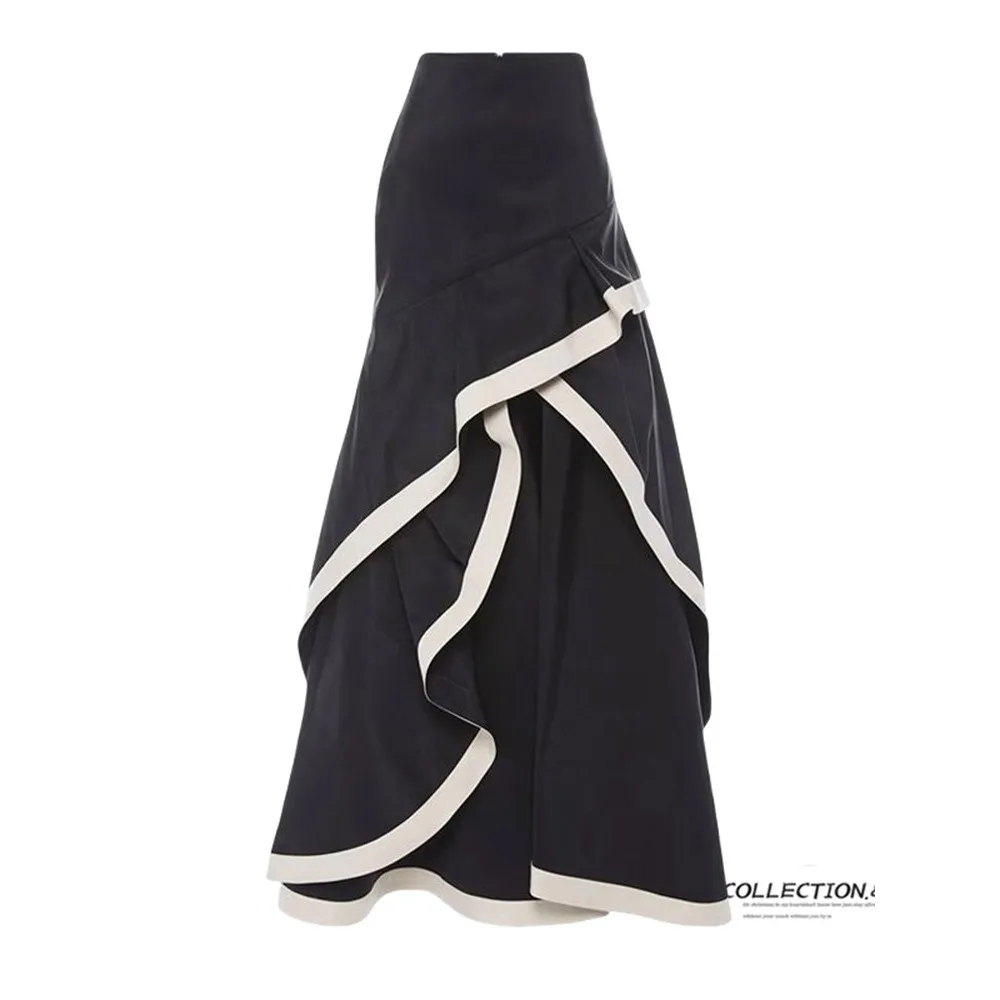 SuperAen Fashion Black Ruffled Long Skirt for Women Spring and Summer New Design High Waist Office Lady A-line Skirts
SuperAen Fashion Black Ruffled Long Skirt for Women Spring and Summer New Design High Waist Office Lady A-line Skirts