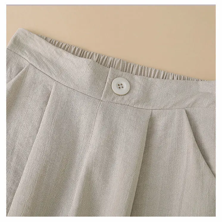 Retro Women's Summer Cotton and Linen Wide-leg Pants Elastic Waist Ankle-Length Pants Lace-up Solid Loose Casual Pants A336
Retro Women's Summer Cotton and Linen Wide-leg Pants Elastic Waist Ankle-Length Pants Lace-up Solid Loose Casual Pants A336