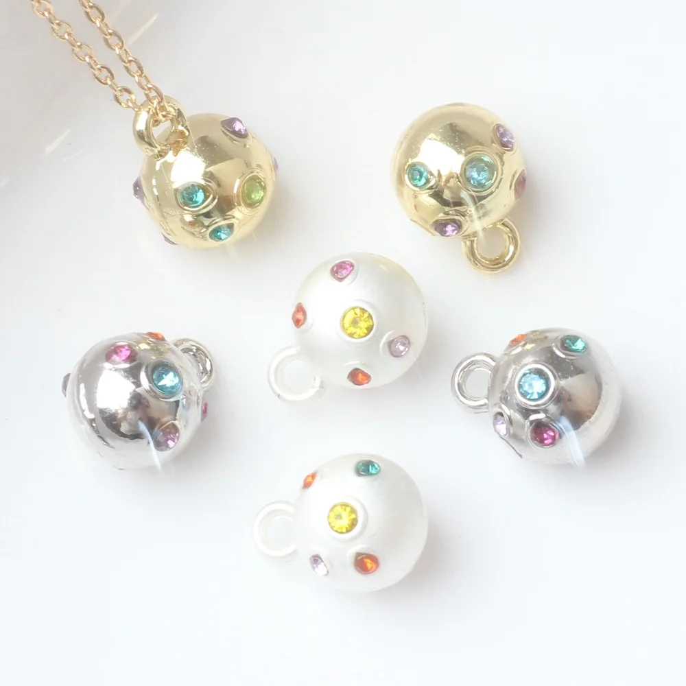 10 Pieces/Bag Simplicity Alloy Colorful Dot Diamond Ball Small Pendant DIY Bracelet Necklace Accessories
10 Pieces/Bag Simplicity Alloy Colorful Dot Diamond Ball Small Pendant DIY Bracelet Necklace Accessories