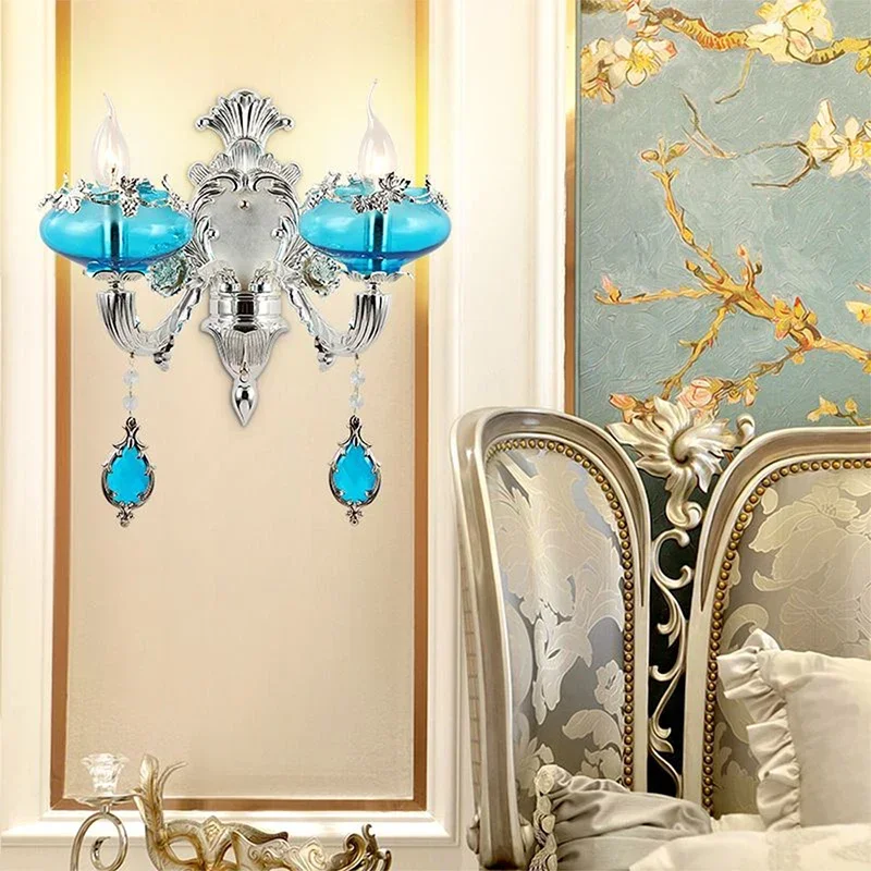 DORIAN Luxury Blue Crystal Wall Lamp European Living Room Bedroom Bedside Lamp Background Wall Corridor Villa Hotel Lighting
DORIAN Luxury Blue Crystal Wall Lamp European Living Room Bedroom Bedside Lamp Background Wall Corridor Villa Hotel Lighting