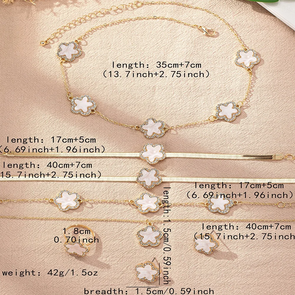 Minimalist Five Leaf Flower Necklace Romantic Luxury Plant Bracelet Chain Waterproof Earrings Bracelet Jewelry Set Party Gift
Minimalist Five Leaf Flower Necklace Romantic Luxury Plant Bracelet Chain Waterproof Earrings Bracelet Jewelry Set Party Gift
