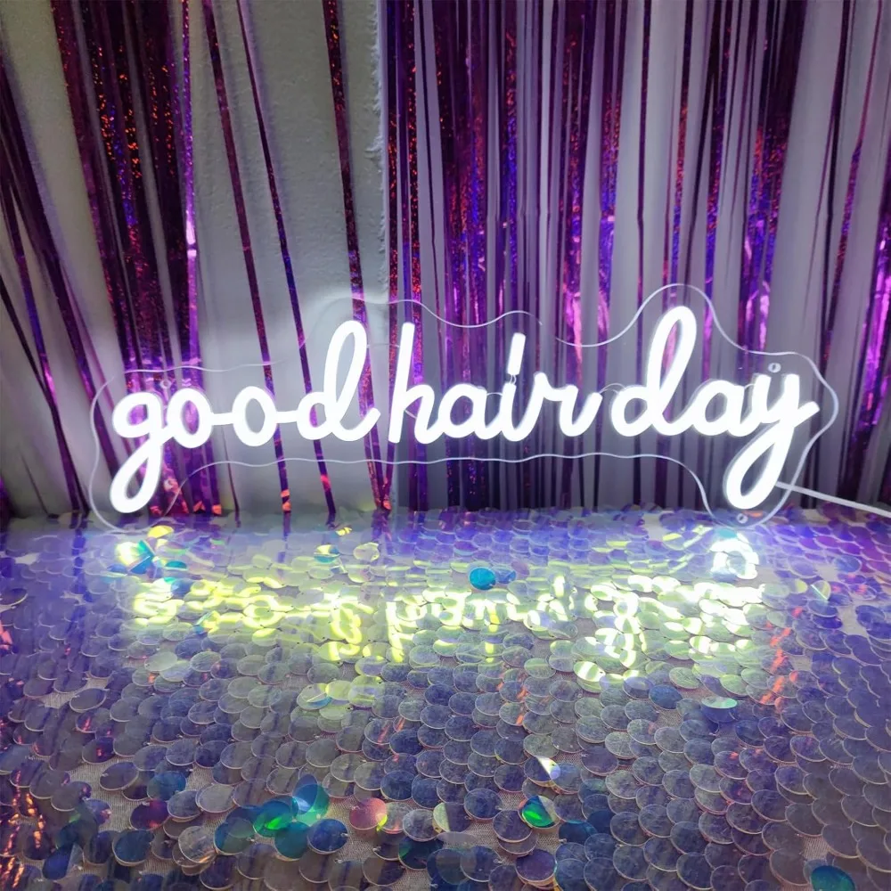 Неоновая светодиодная вывеска Good Hair для салона красоты, декор для стен, неоновые светильники для дома, барбершопа, парикмахерской, неоновая LED-вывеска
Неоновая светодиодная вывеска Good Hair для салона красоты, декор для стен, неоновые светильники для дома, барбершопа, парикмахерской, неоновая LED-вывеска