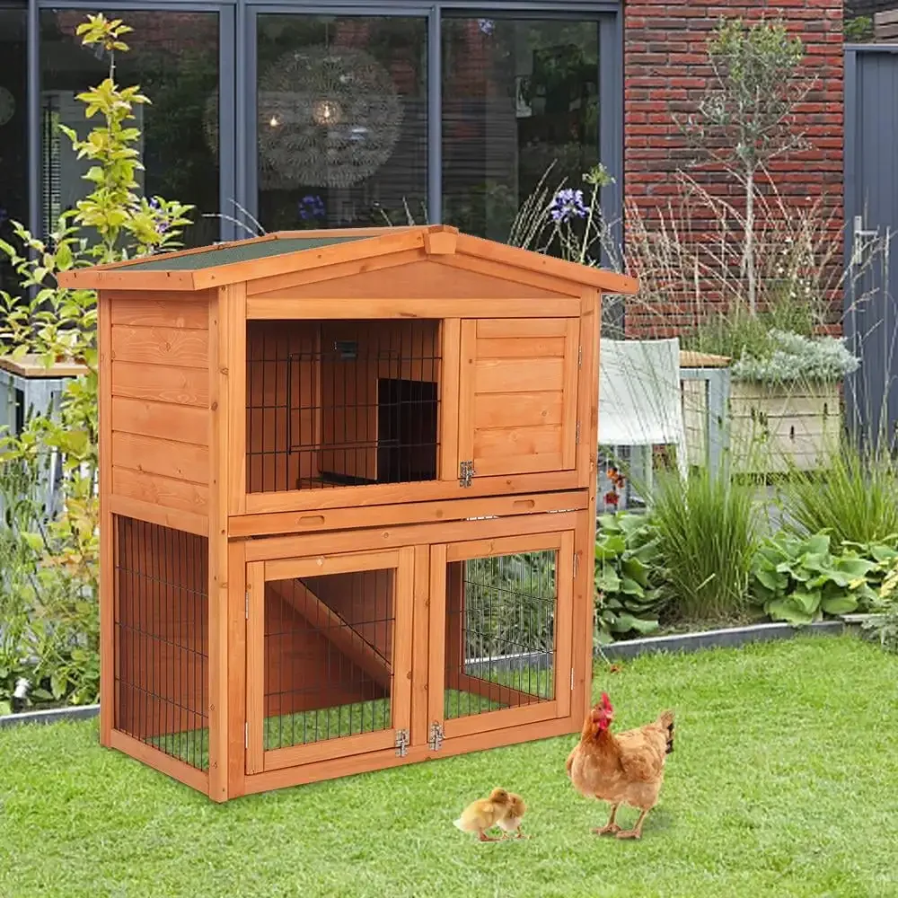 40" Wooden Rabbit Hutch, Small Animal House, Pet Cage, Chicken Coop, Natural Wood Color Ramp allows animal's entry to inner box
40" Wooden Rabbit Hutch, Small Animal House, Pet Cage, Chicken Coop, Natural Wood Color Ramp allows animal's entry to inner box