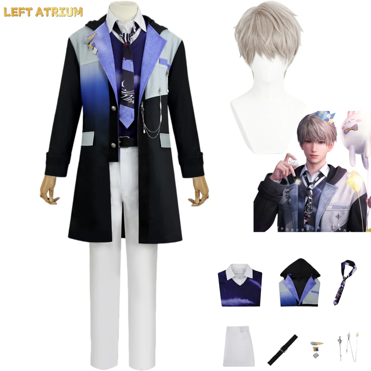 Game Love and Deepspace Xavier Cosplay Costume Starry Siroll Trace Birthday Long Coat Shirt Wig Man Halloween Christmas Suit
Game Love and Deepspace Xavier Cosplay Costume Starry Siroll Trace Birthday Long Coat Shirt Wig Man Halloween Christmas Suit