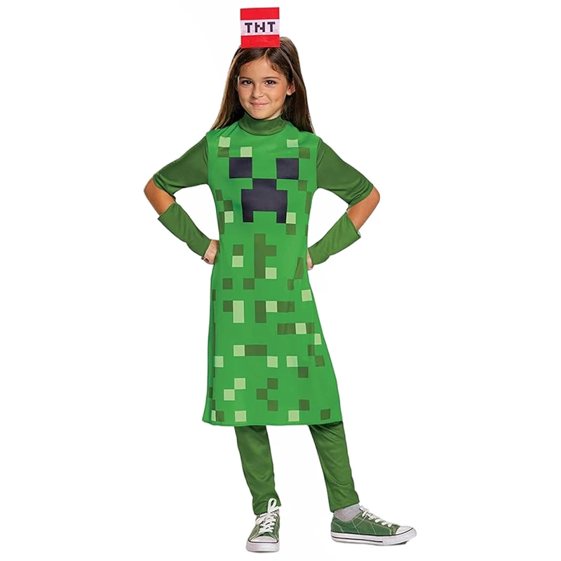 New Arrival Halloween Game World Toddler Green Block Creeper Dress Girls Costume
New Arrival Halloween Game World Toddler Green Block Creeper Dress Girls Costume