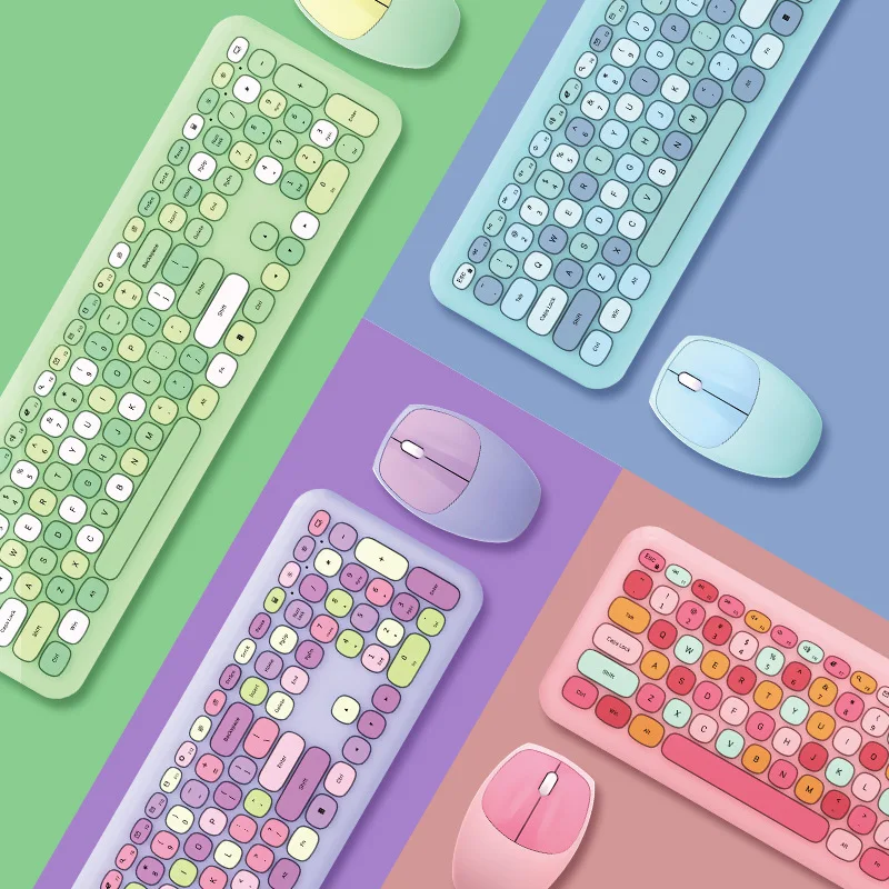 Small Fresh Macaron Color Wireless Keyboard and Mouse Set Girls Lovely Chocolate Silent Infinite Color Keyboard
Small Fresh Macaron Color Wireless Keyboard and Mouse Set Girls Lovely Chocolate Silent Infinite Color Keyboard