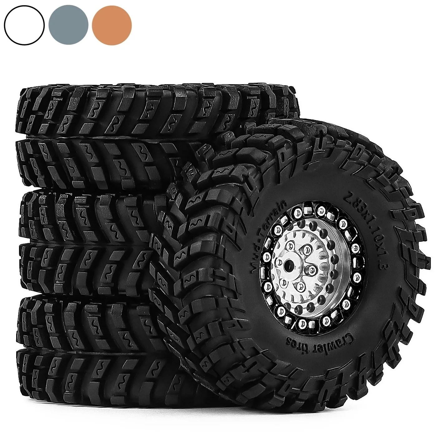 Комплект металлических колес с бедлоками и шинами 72x28 мм (1,3 дюйма) для радиоуправляемых краулеров 1/18 1/24 TRX4M SCX24 AX24 FCX24 FCX24M Ascent-18 (модернизация)
Комплект металлических колес с бедлоками и шинами 72x28 мм (1,3 дюйма) для радиоуправляемых краулеров 1/18 1/24 TRX4M SCX24 AX24 FCX24 FCX24M Ascent-18 (модернизация)