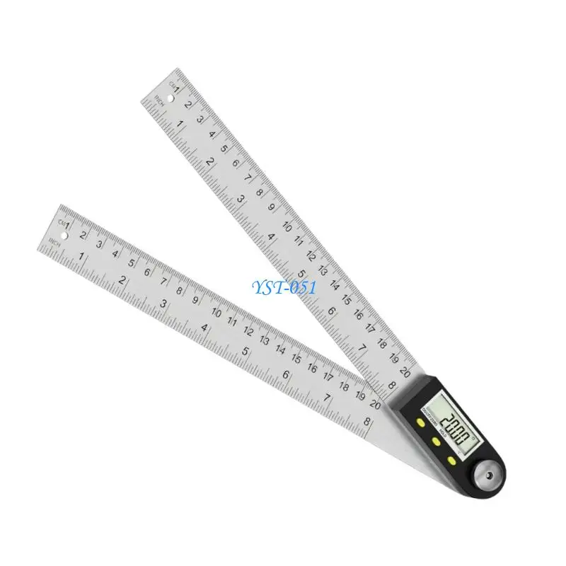 E15A 200/300/500mm Digital Angles Finders 360 Degree Stainless Protractor LCD Display For Precise Measurement In Engineering