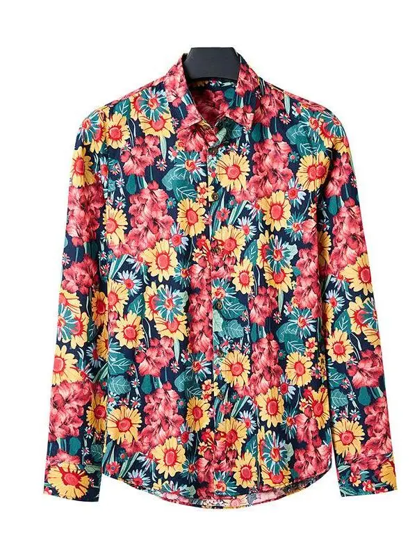 Men's Long Sleeve Printed Floral Shirt Casual Style Cotton Fabric Thickened Winter Warm Inner Wear Flip Collar Top
Men's Long Sleeve Printed Floral Shirt Casual Style Cotton Fabric Thickened Winter Warm Inner Wear Flip Collar Top