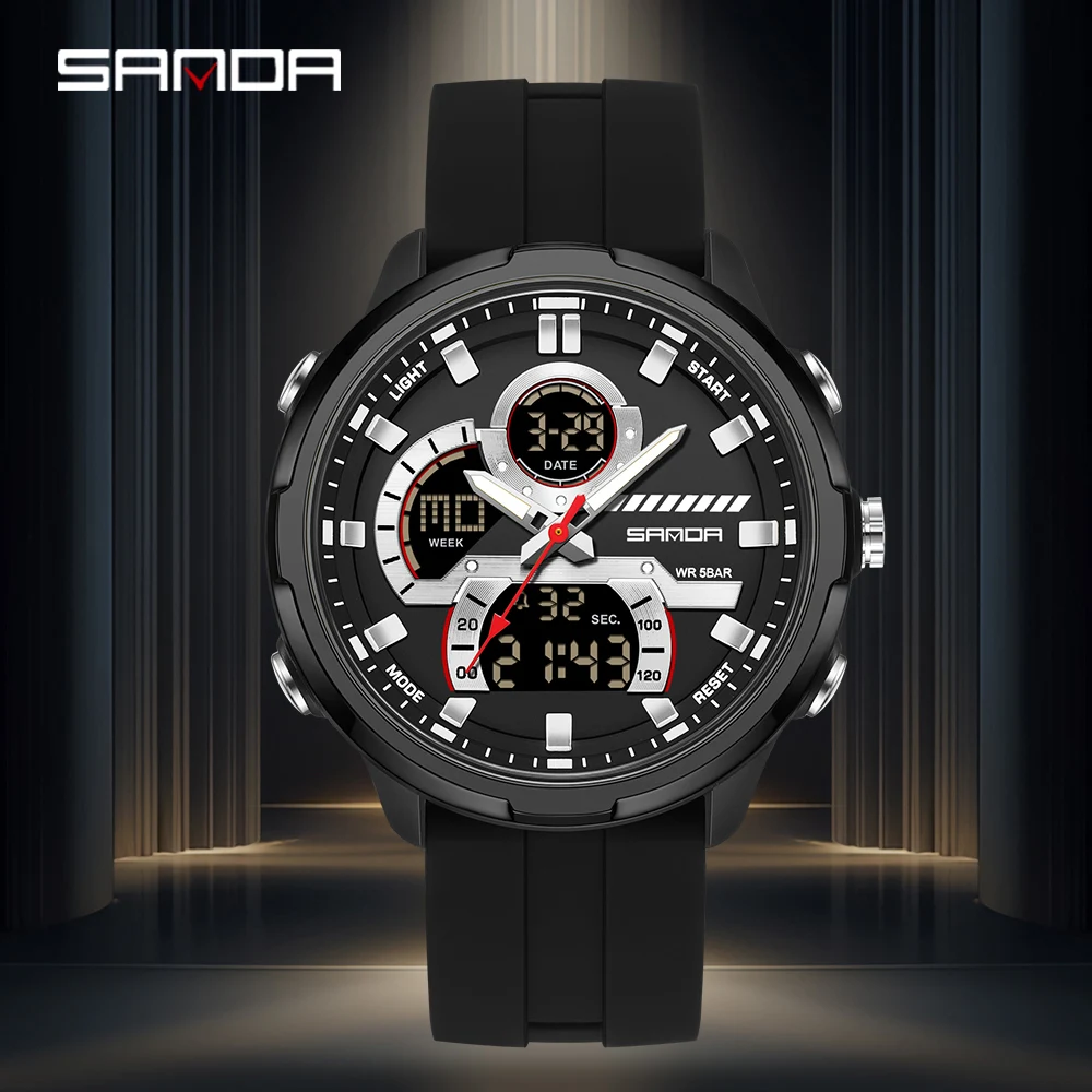 Мужские кварцевые электронные часы SNADA 2026 с двойным дисплеем, спортивные, многофункциональные, водонепроницаемые, со светодиодной подсветкой
Мужские кварцевые электронные часы SNADA 2026 с двойным дисплеем, спортивные, многофункциональные, водонепроницаемые, со светодиодной подсветкой