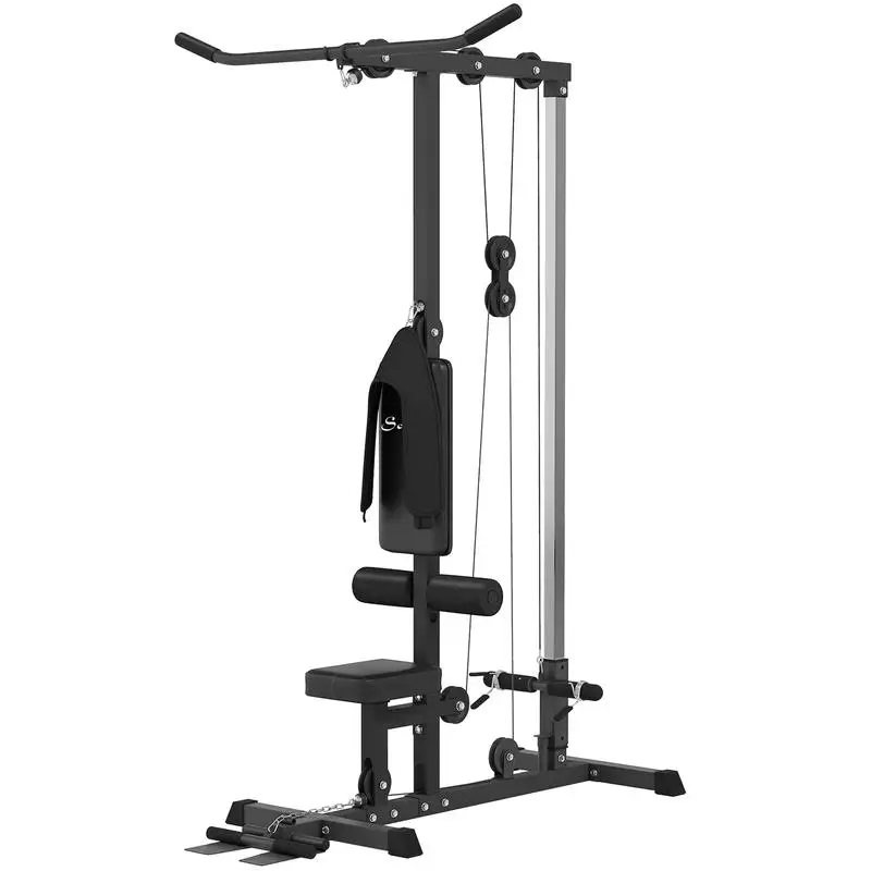 Soozier Lat Pull Down Machine, High / Low Pulley Machine with Adjustable Seat and Flip-Up Footplate, Black
Soozier Lat Pull Down Machine, High / Low Pulley Machine with Adjustable Seat and Flip-Up Footplate, Black
